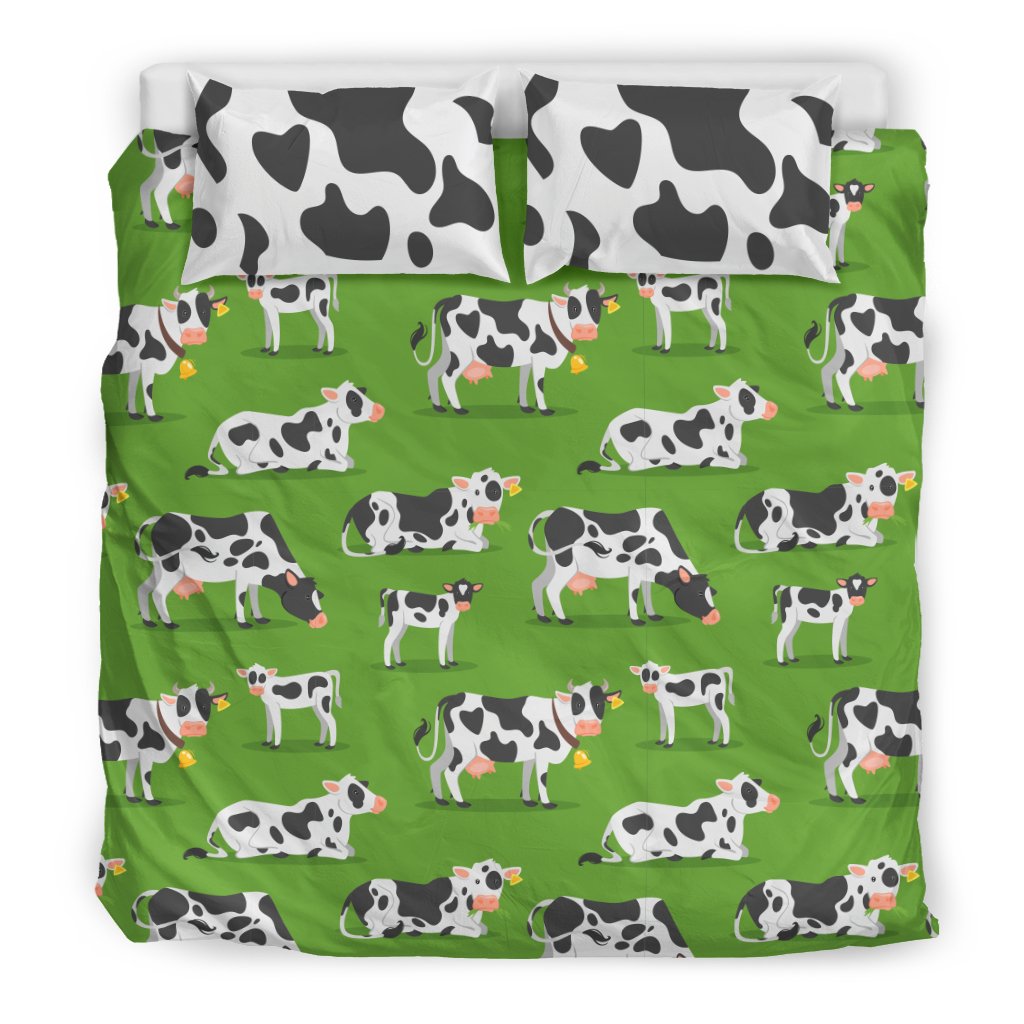 Cow Happy Print Pattern Duvet Cover Bedding Set