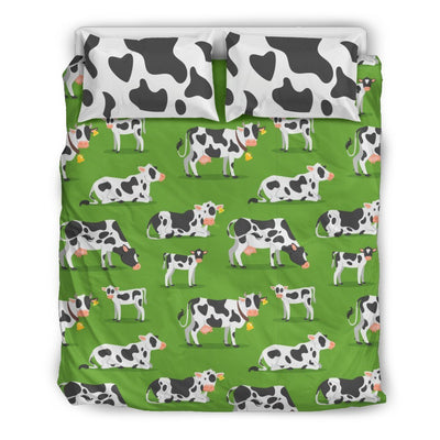 Cow Happy Print Pattern Duvet Cover Bedding Set