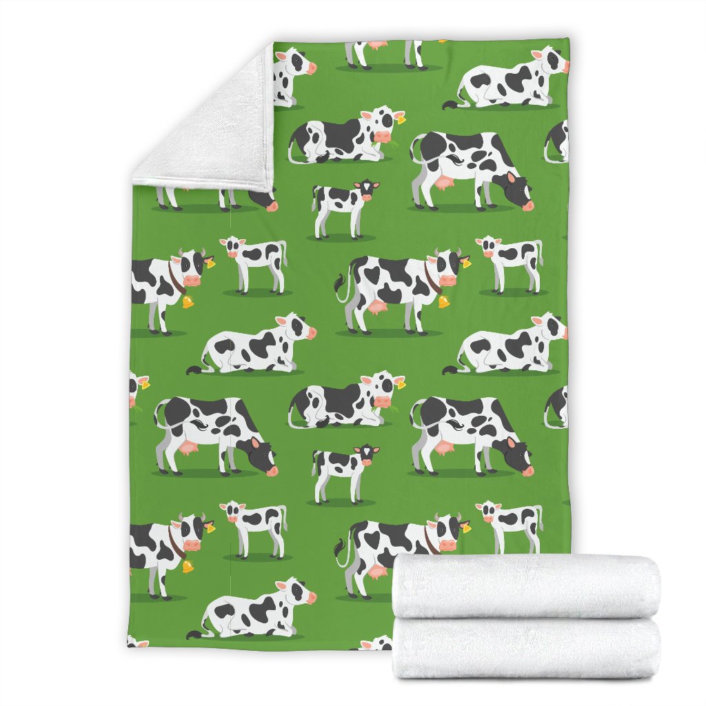 Cow Happy Print Pattern Fleece Blanket