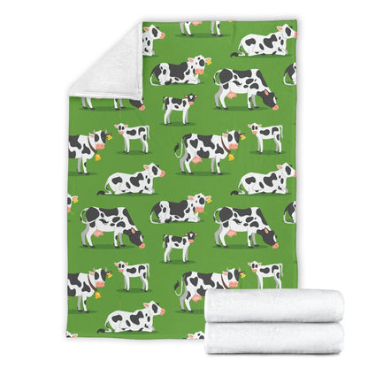 Cow Happy Print Pattern Fleece Blanket