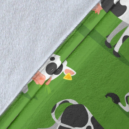 Cow Happy Print Pattern Fleece Blanket