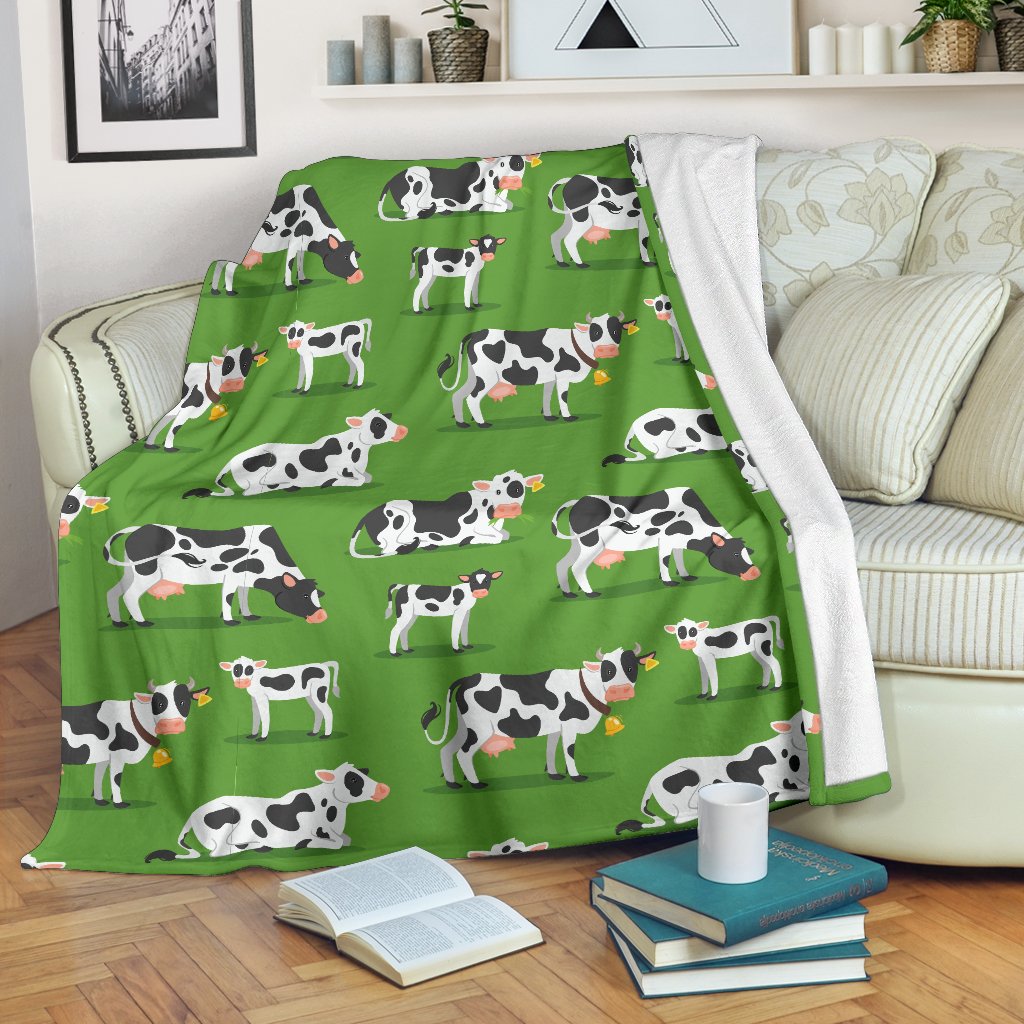 Cow Happy Print Pattern Fleece Blanket