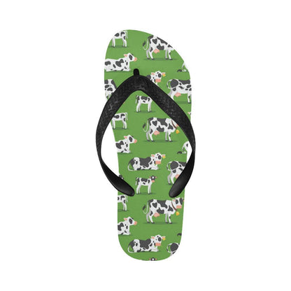 Cow Happy Print Pattern Flip Flops-JTAMIGO.COM