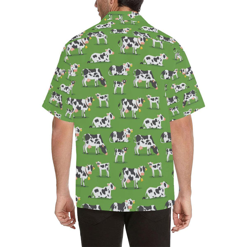 Cow Happy Print Pattern Men Aloha Hawaiian Shirt