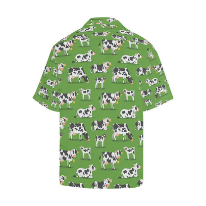 Cow Happy Print Pattern Men Aloha Hawaiian Shirt