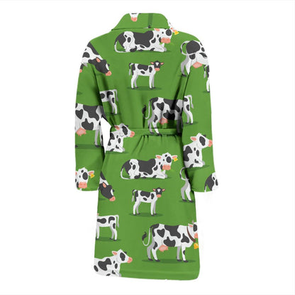 Cow Happy Print Pattern Men Bath Robe-JTAMIGO.COM