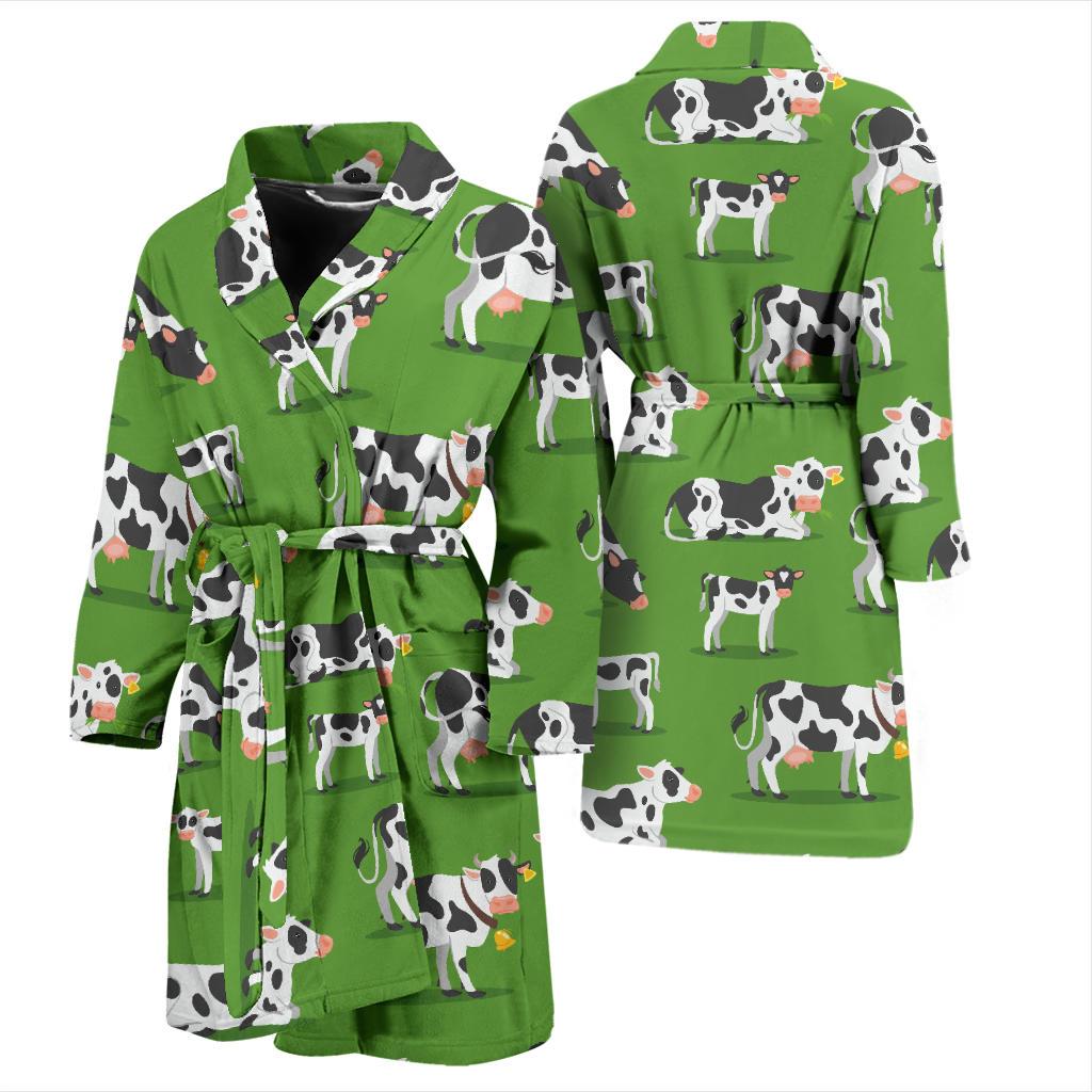 Cow Happy Print Pattern Men Bath Robe-JTAMIGO.COM
