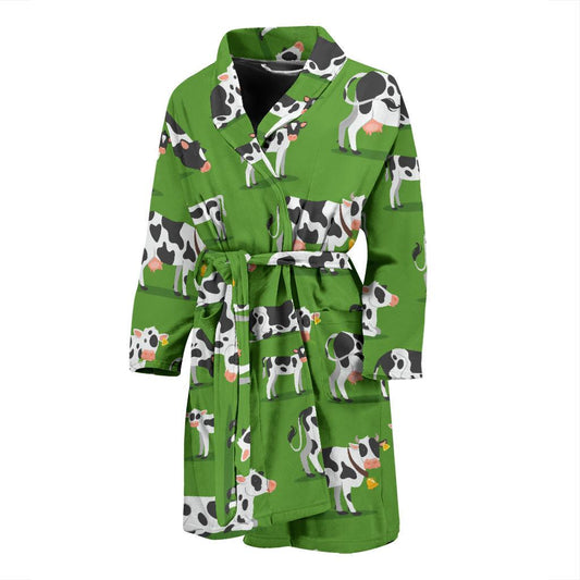 Cow Happy Print Pattern Men Bath Robe-JTAMIGO.COM