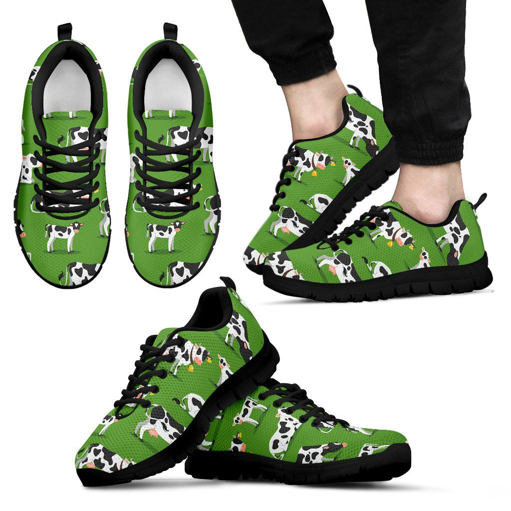 Cow Happy Print Pattern Men Sneakers Shoes