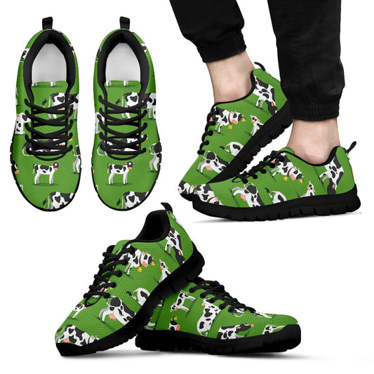 Cow Happy Print Pattern Men Sneakers Shoes