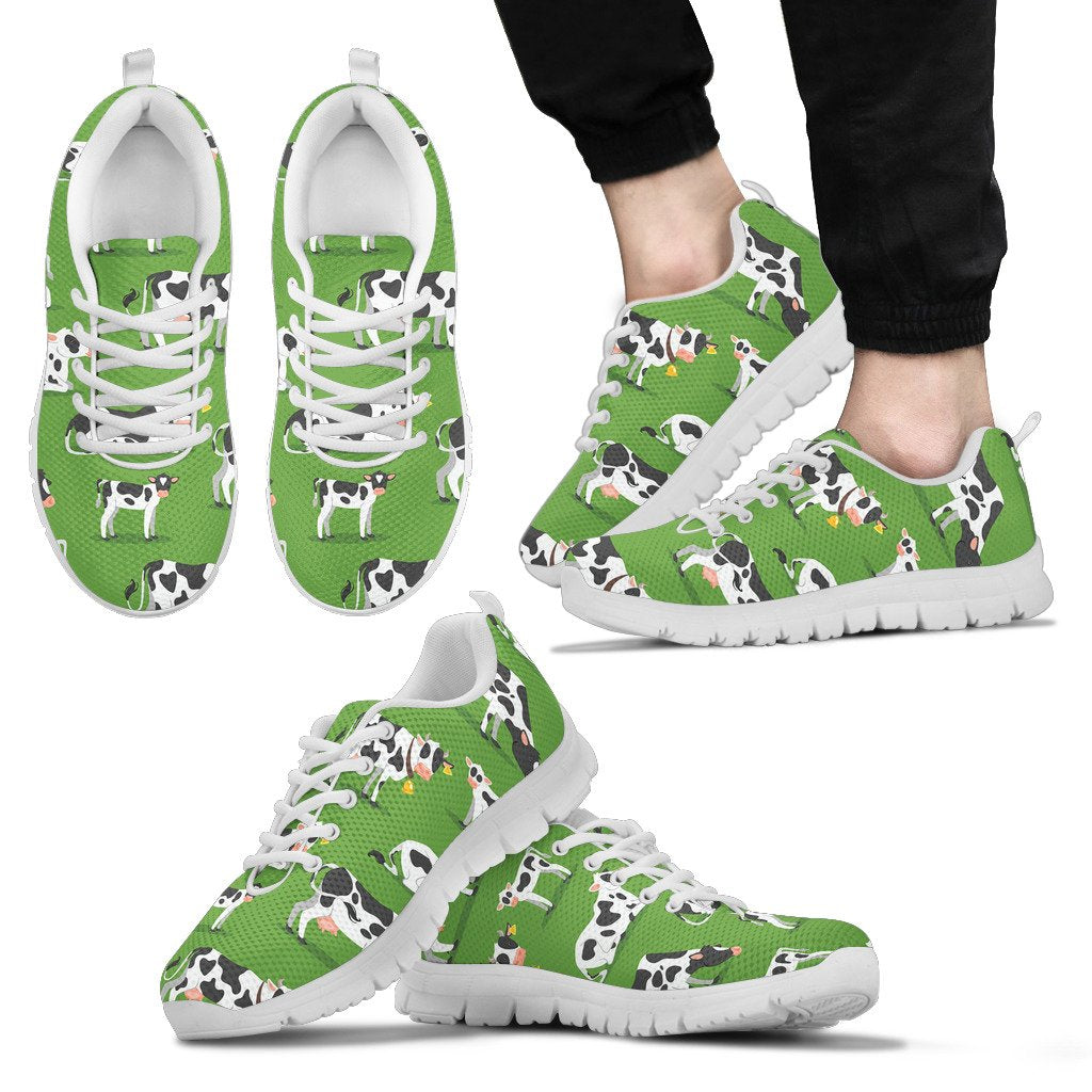 Cow Happy Print Pattern Men Sneakers Shoes