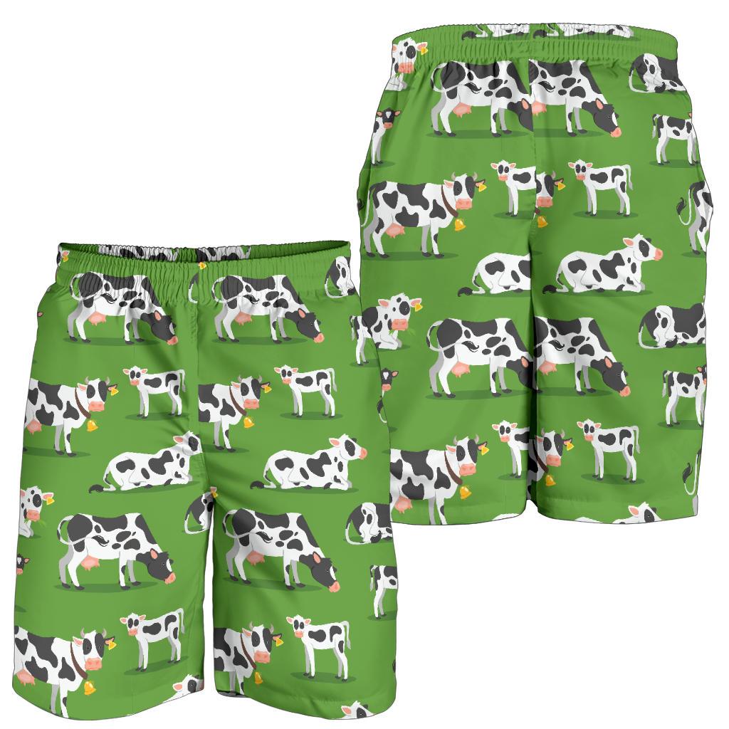 Cow Happy Print Pattern Mens Shorts-JTAMIGO.COM