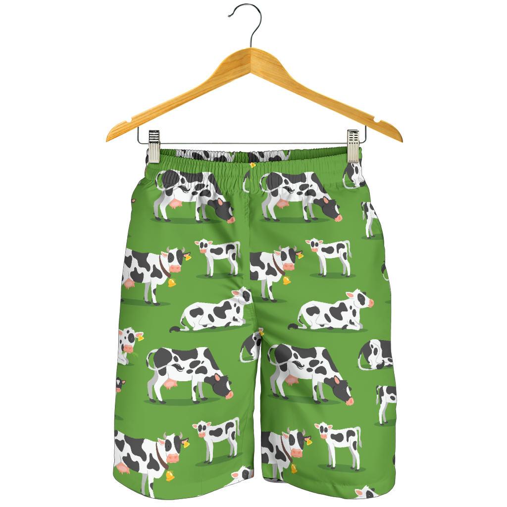 Cow Happy Print Pattern Mens Shorts-JTAMIGO.COM