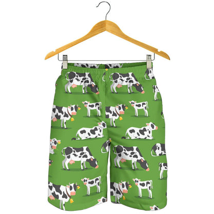 Cow Happy Print Pattern Mens Shorts-JTAMIGO.COM