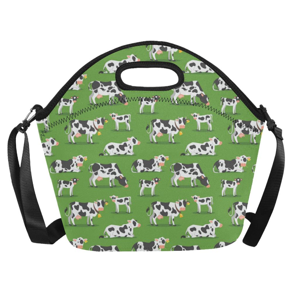 Cow Happy Print Pattern Neoprene Lunch Bag (Model 1669)(Large)-JTAMIGO.COM