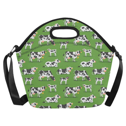 Cow Happy Print Pattern Neoprene Lunch Bag (Model 1669)(Large)-JTAMIGO.COM