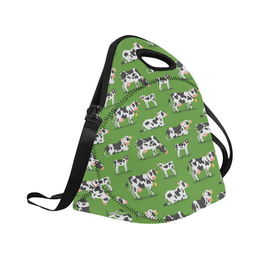 Cow Happy Print Pattern Neoprene Lunch Bag (Model 1669)(Large)-JTAMIGO.COM