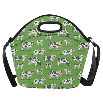 Cow Happy Print Pattern Neoprene Lunch Bag (Model 1669)(Large)-JTAMIGO.COM