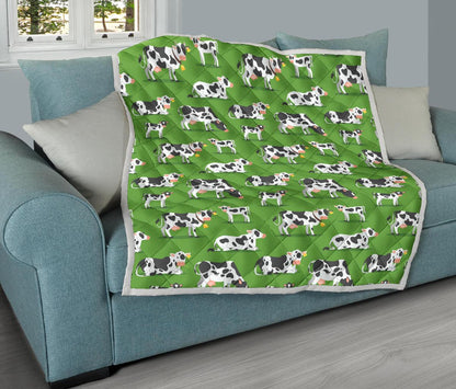 Cow Happy Print Pattern Premium Quilt-JTAMIGO.COM