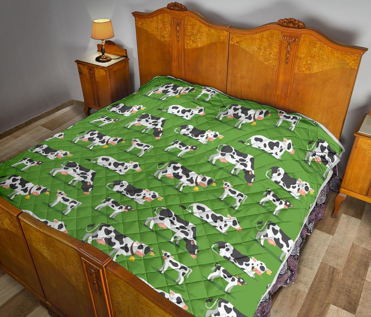 Cow Happy Print Pattern Premium Quilt-JTAMIGO.COM