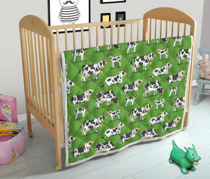 Cow Happy Print Pattern Premium Quilt-JTAMIGO.COM