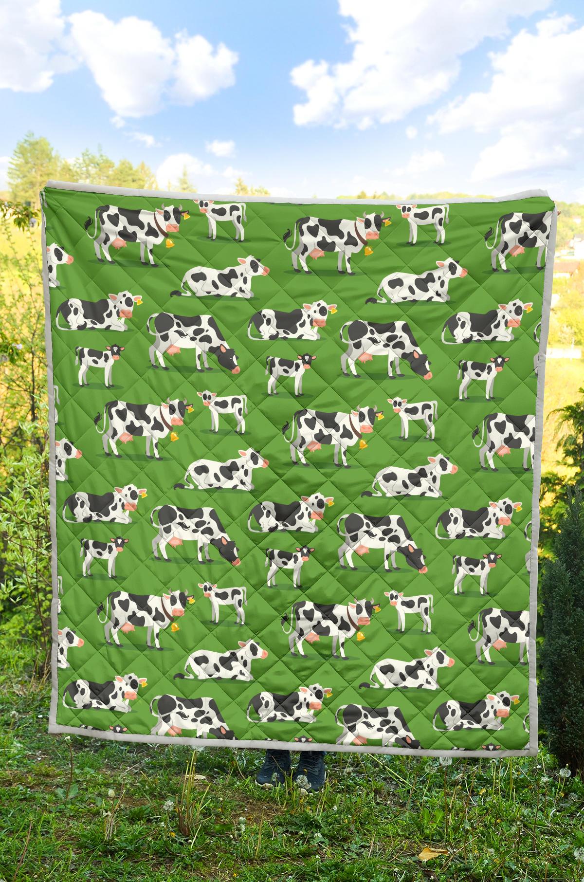 Cow Happy Print Pattern Premium Quilt-JTAMIGO.COM