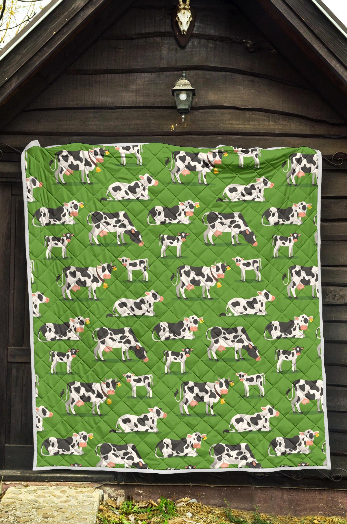 Cow Happy Print Pattern Premium Quilt-JTAMIGO.COM