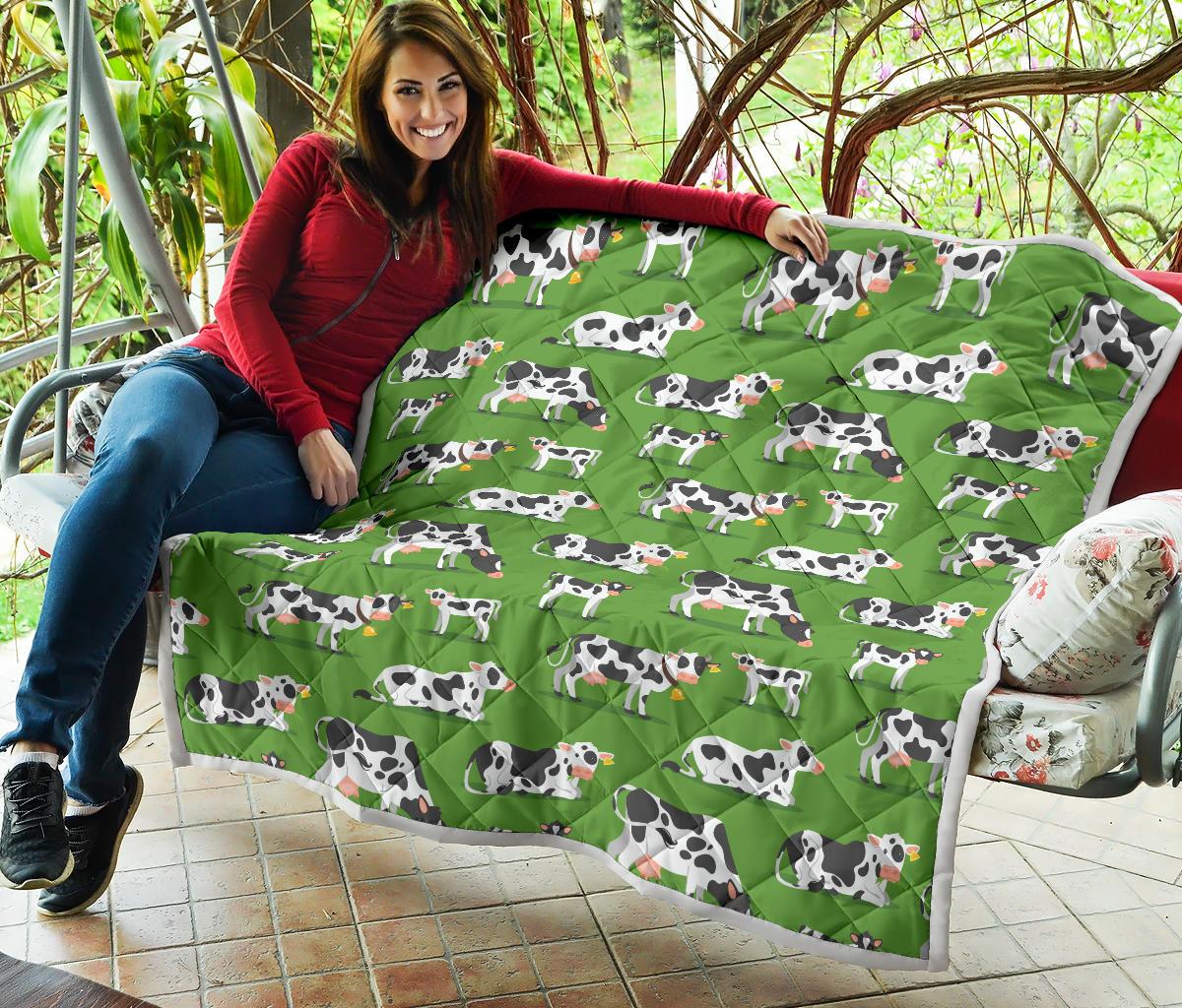 Cow Happy Print Pattern Premium Quilt-JTAMIGO.COM