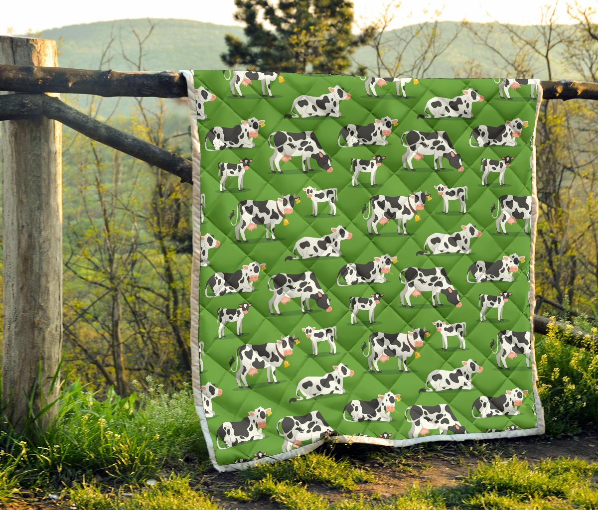 Cow Happy Print Pattern Premium Quilt-JTAMIGO.COM