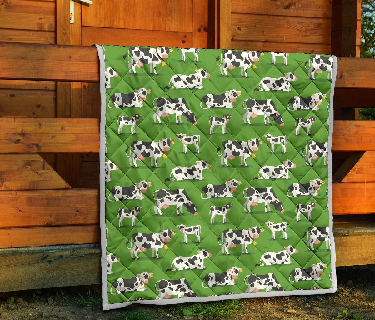 Cow Happy Print Pattern Premium Quilt-JTAMIGO.COM