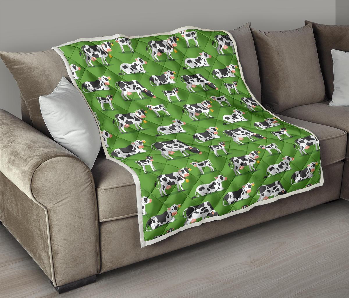 Cow Happy Print Pattern Premium Quilt-JTAMIGO.COM