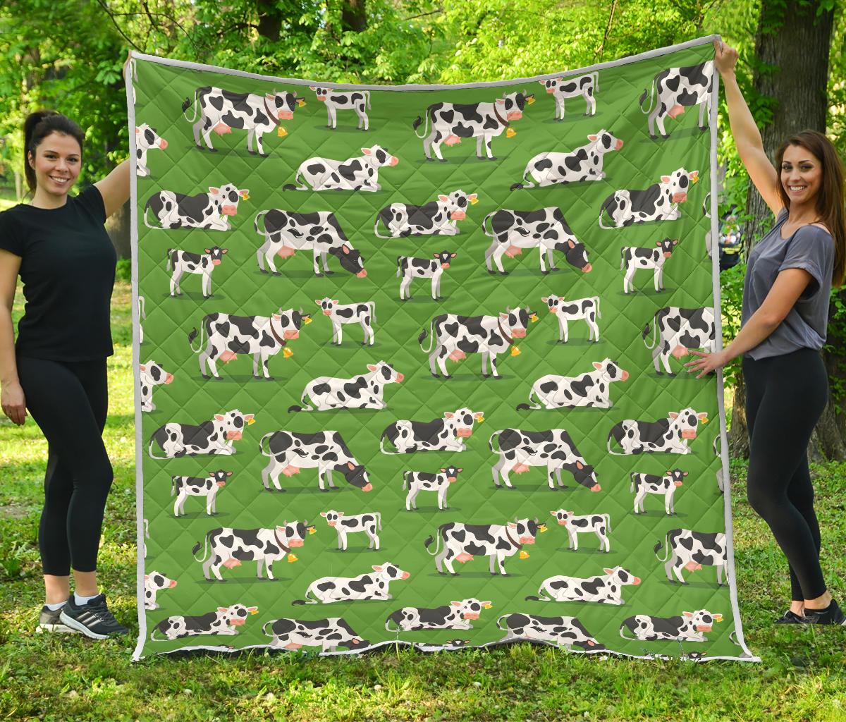 Cow Happy Print Pattern Premium Quilt-JTAMIGO.COM