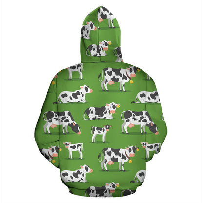 Cow Happy Print Pattern Pullover Hoodie