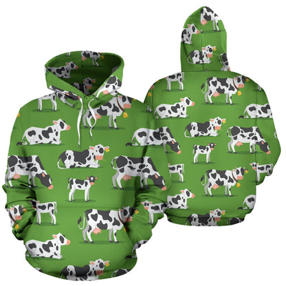 Cow Happy Print Pattern Pullover Hoodie