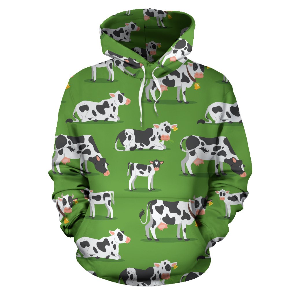 Cow Happy Print Pattern Pullover Hoodie