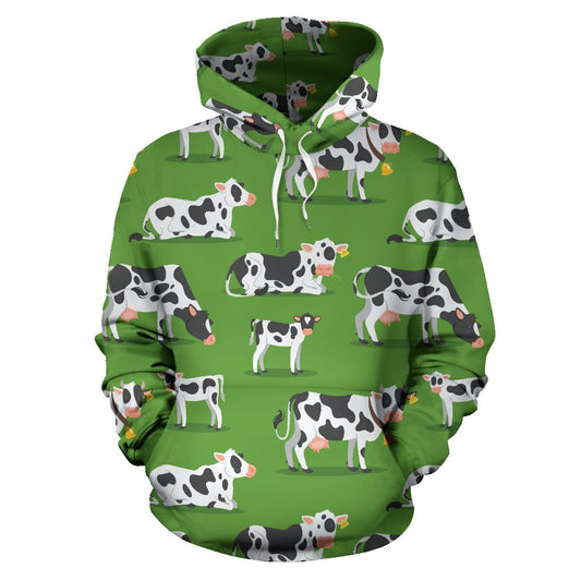 Cow Happy Print Pattern Pullover Hoodie