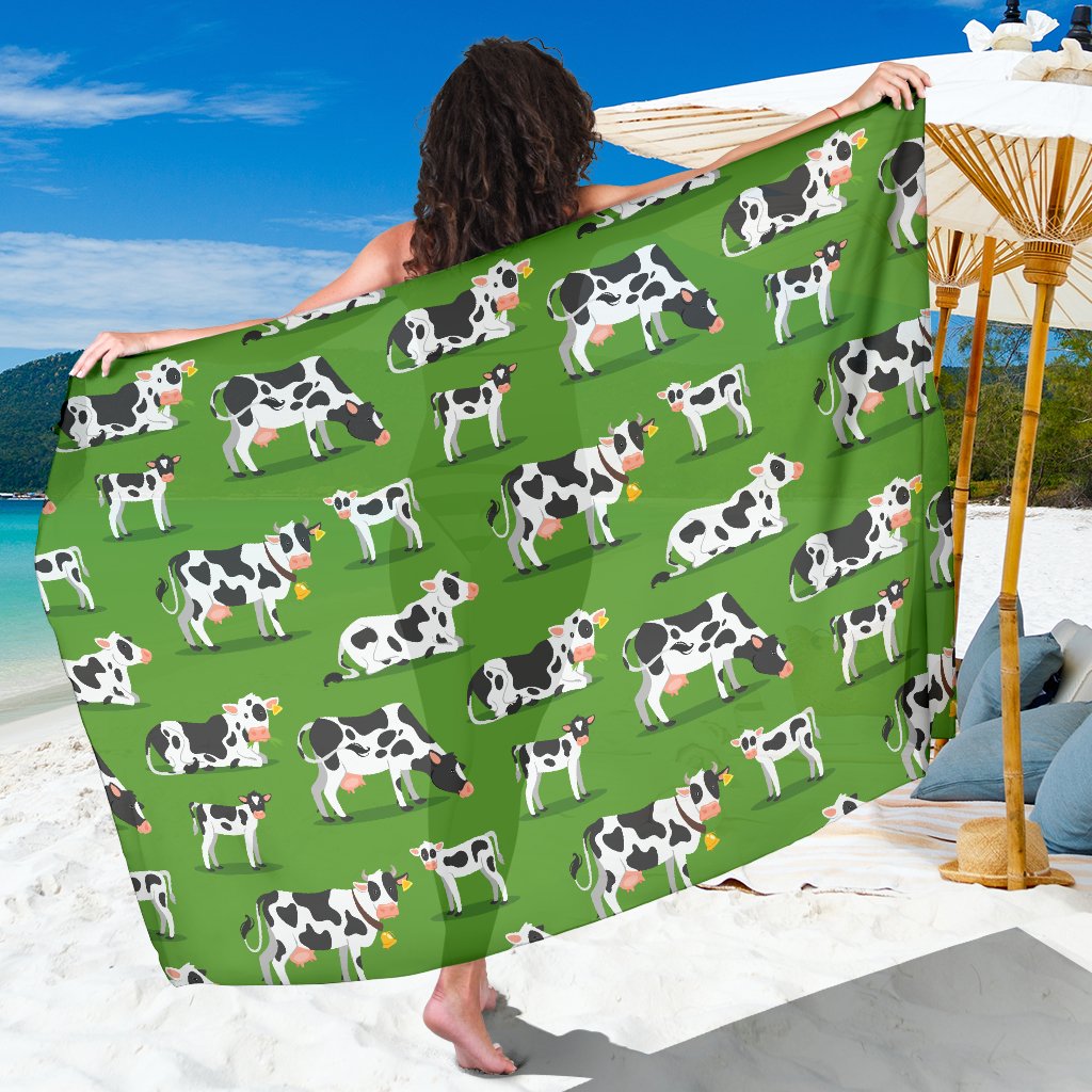Cow Happy Print Pattern Sarong Pareo Wrap