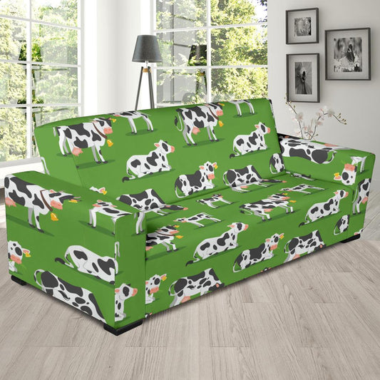 Cow Happy Print Pattern Sofa Slipcover-JTAMIGO.COM