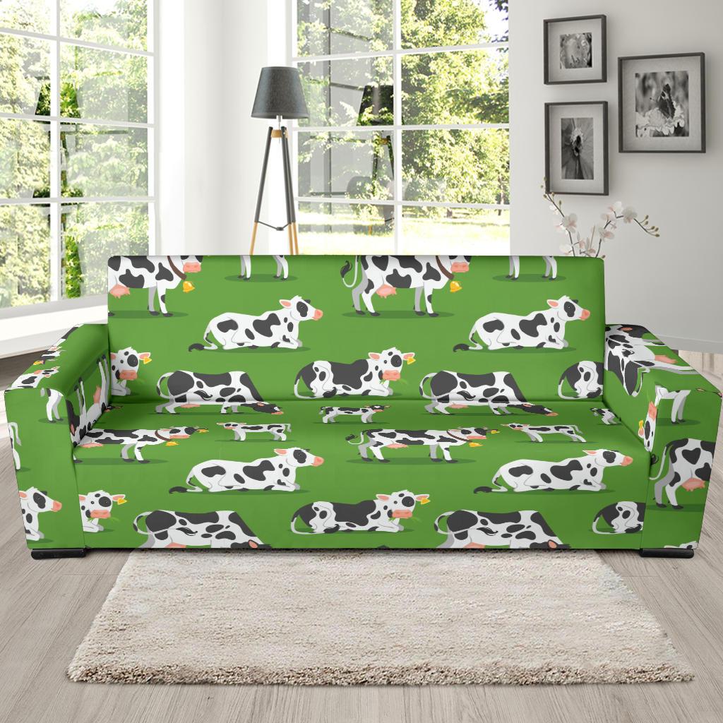 Cow Happy Print Pattern Sofa Slipcover-JTAMIGO.COM
