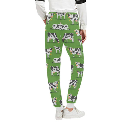 Cow Happy Print Pattern Unisex Casual Sweatpants (Model L11)-JTAMIGO.COM