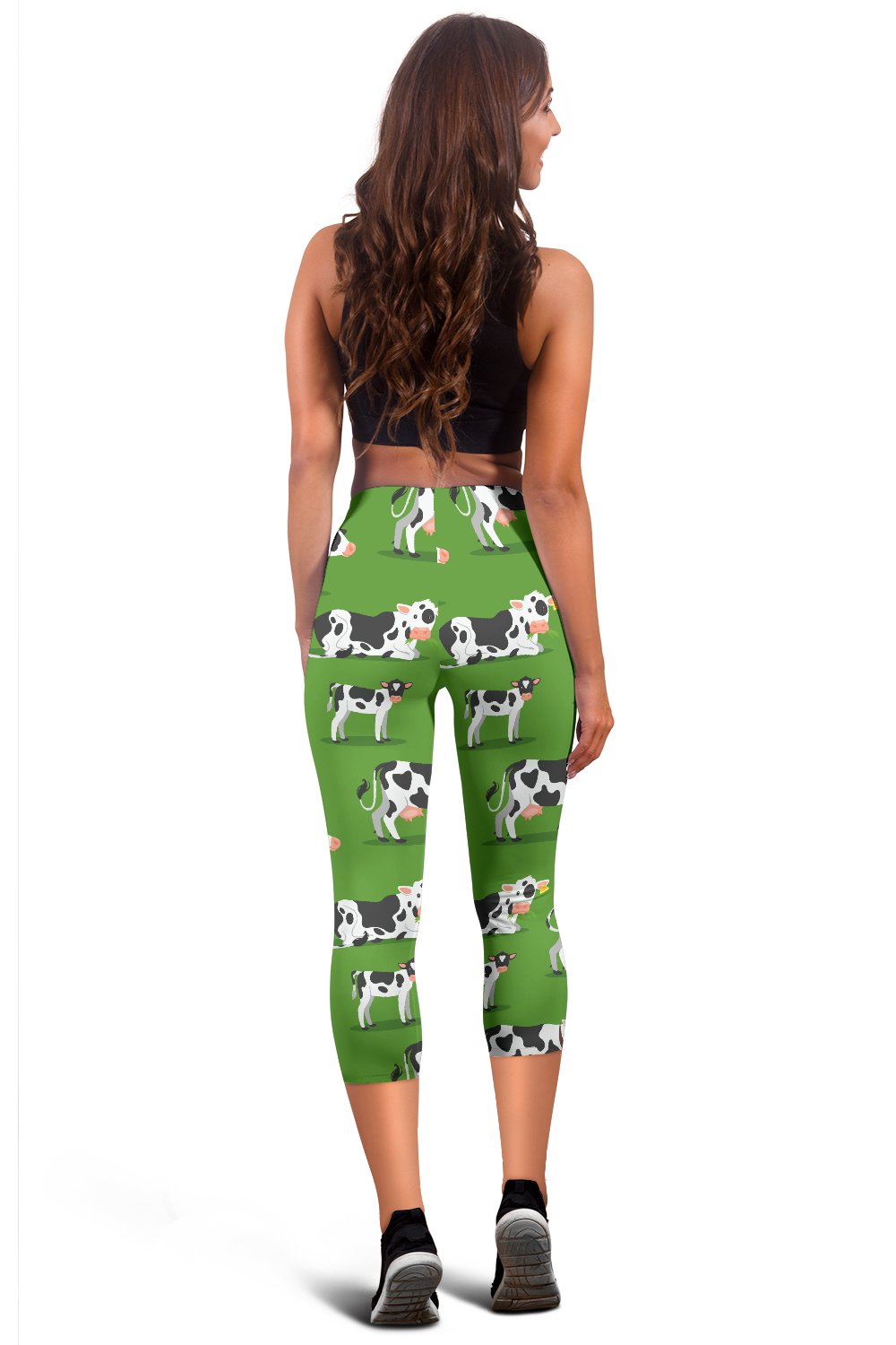 Cow Happy Print Pattern Women Capris