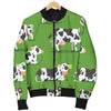 Cow Happy Print Pattern Women Casual Bomber Jacket