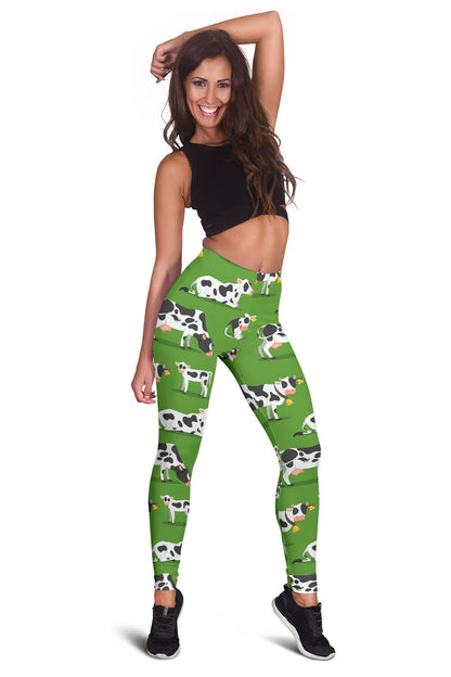 Cow Happy Print Pattern Women Leggings