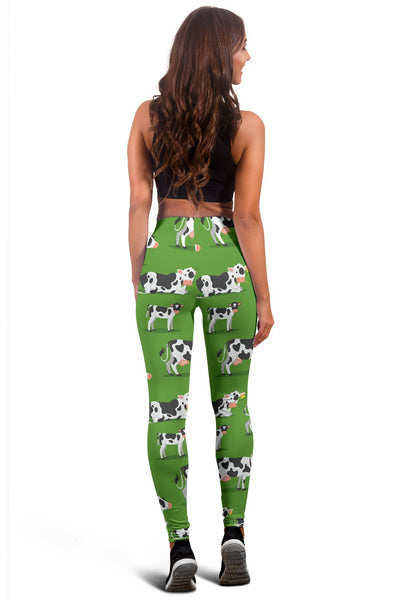 Cow Happy Print Pattern Women Leggings