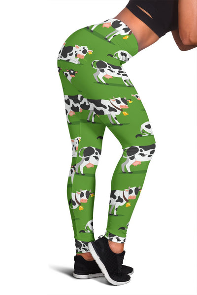 Cow Happy Print Pattern Women Leggings