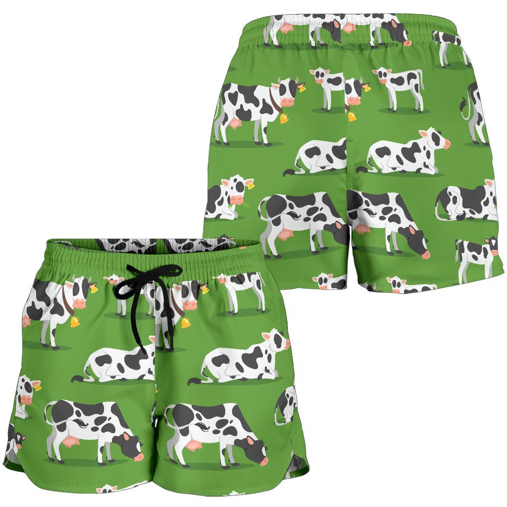 Cow Happy Print Pattern Women Shorts-JTAMIGO.COM