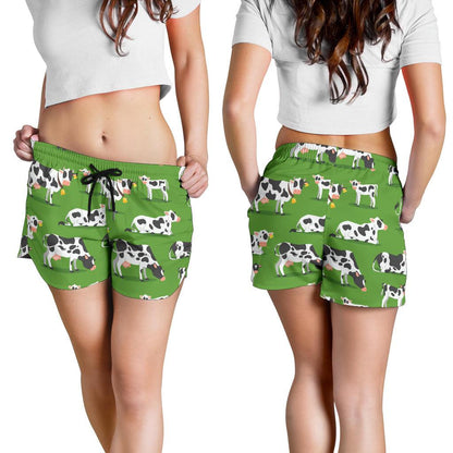 Cow Happy Print Pattern Women Shorts-JTAMIGO.COM