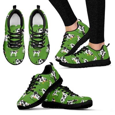 Cow Happy Print Pattern Women Sneakers Shoes