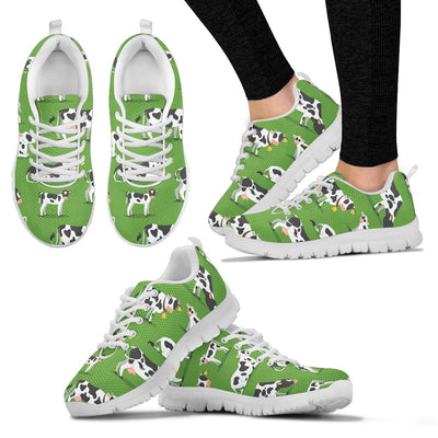 Cow Happy Print Pattern Women Sneakers Shoes