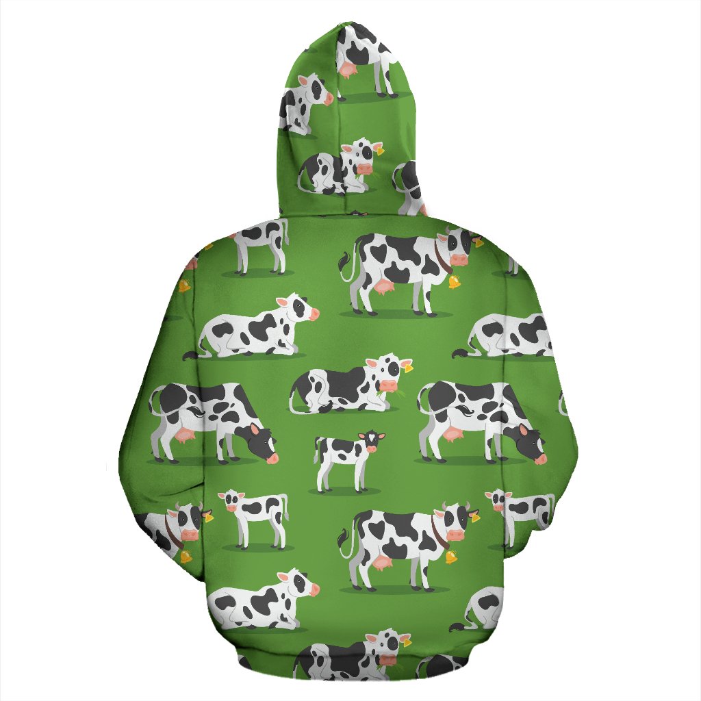 Cow Happy Print Pattern Zip Up Hoodie